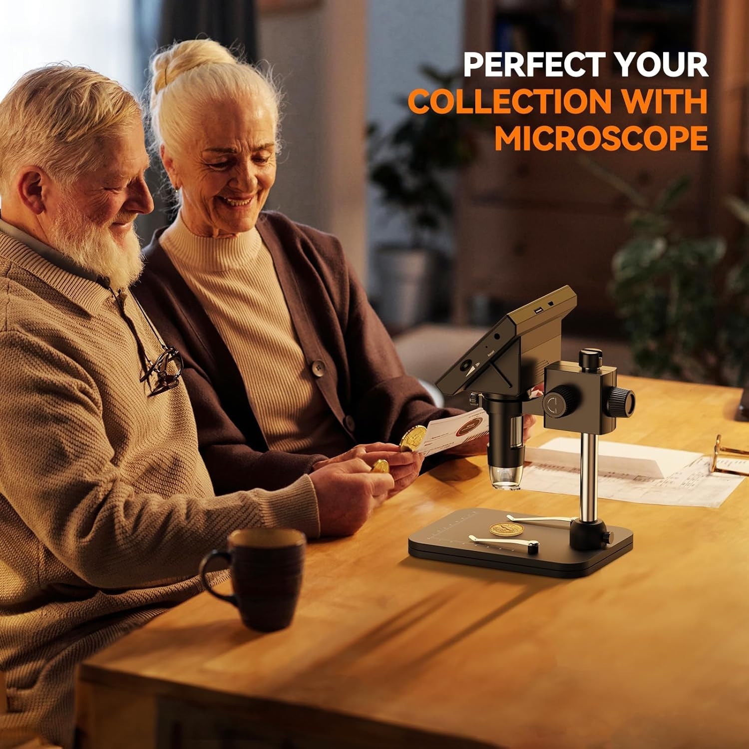 Coin Microscope 1000x Magnifier 4.3'' LCD - Black
