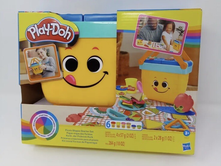 Play-Doh Picnic Shapes Starter Set, 12 Tools and 6 Cans, Preschool Toys