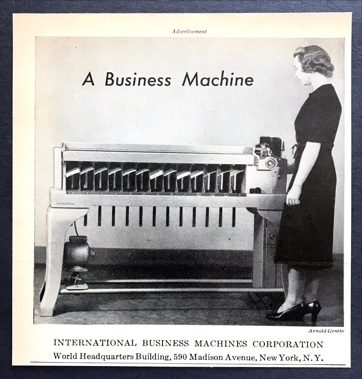 1939 IBM International Business Machines Card Sorter photo vintage print ad