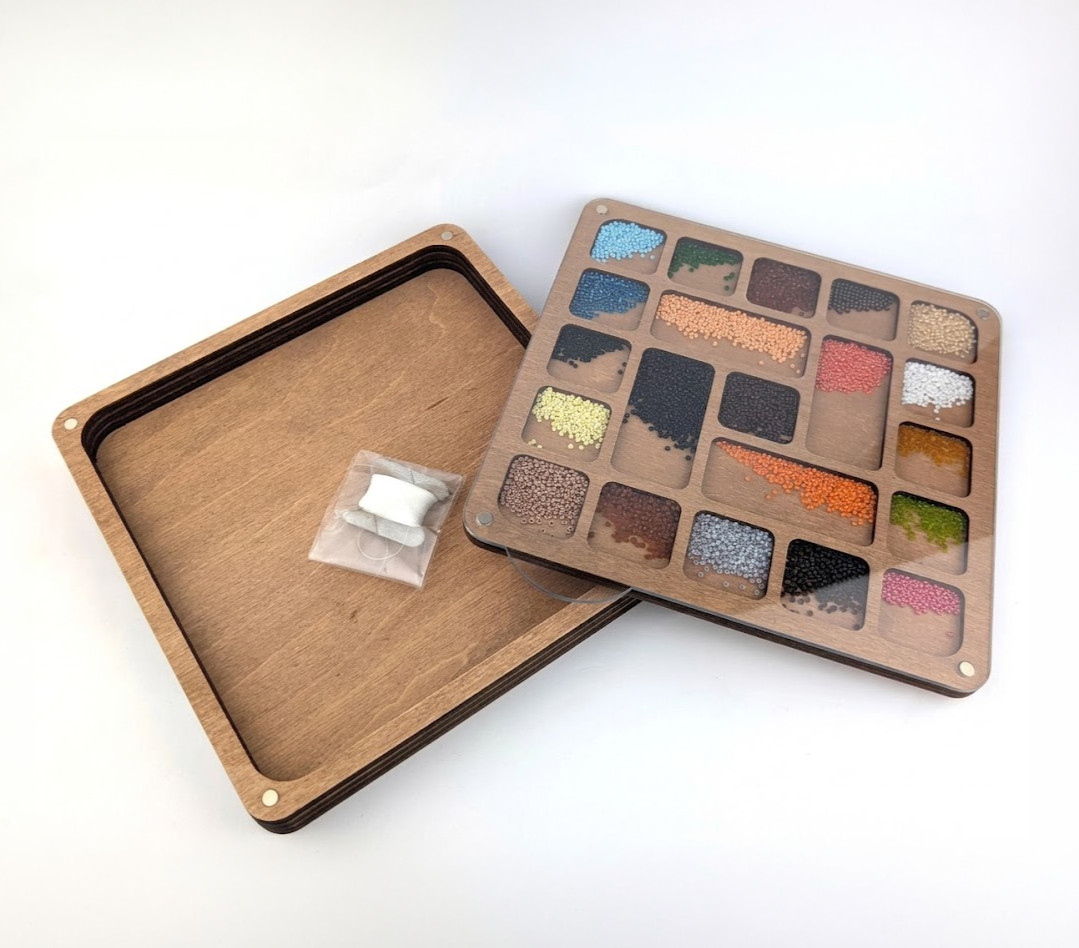 Beads Storage Box Big, Bead Organizer Tray 8*8in