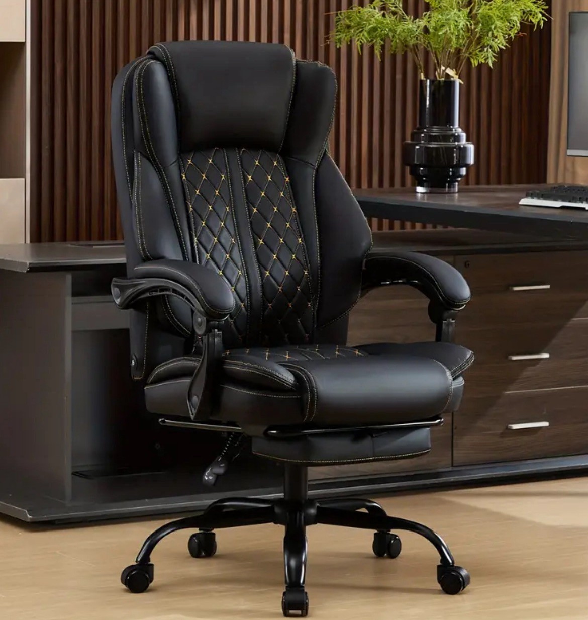3D Massage Tall Leather Chair Heavy-Duty With Foot-Rest Reclining & Swivel Base