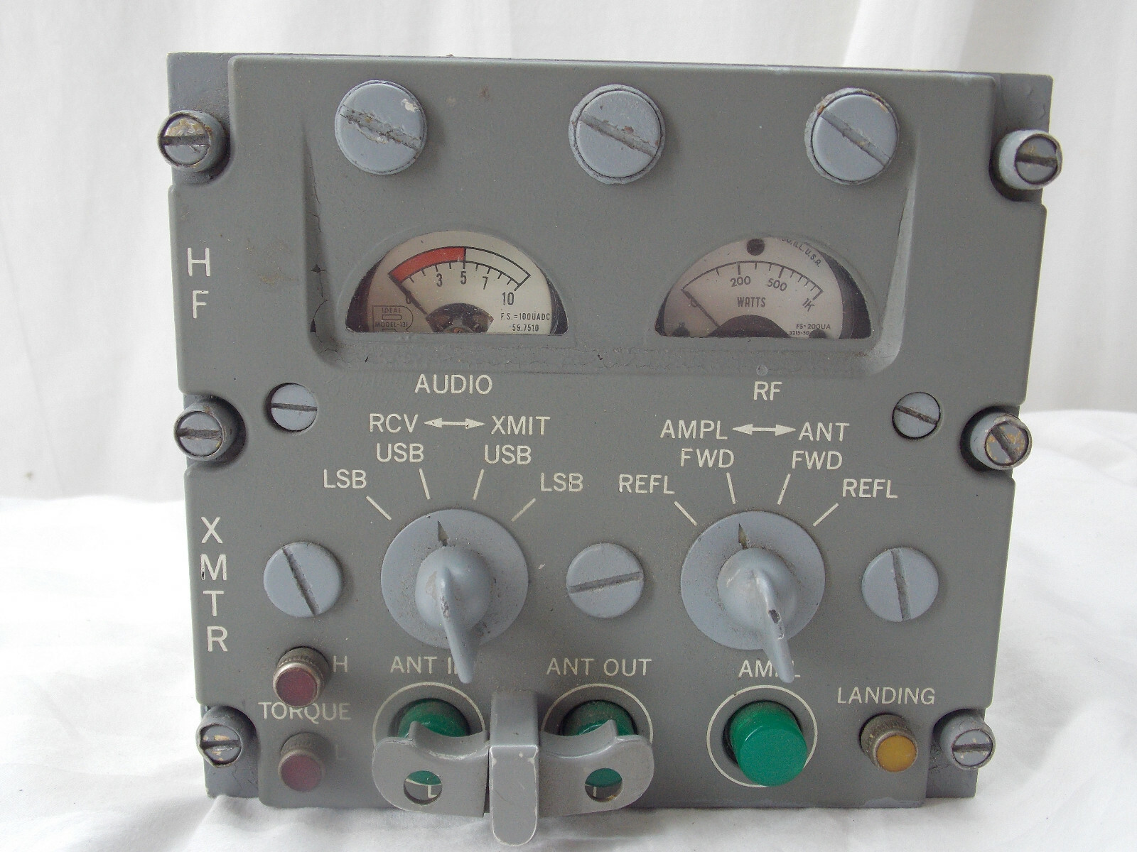 Collins Aircraft Panel Control Indicator HF XMTR ID-1066/ARC-80 P/N 522-2152-006