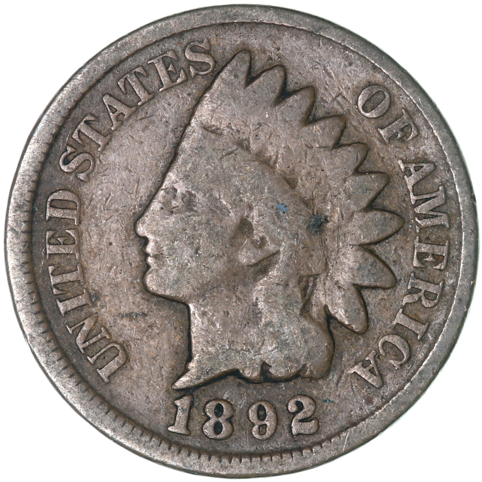 1892 (P) Indian Head Cent Good Penny GD