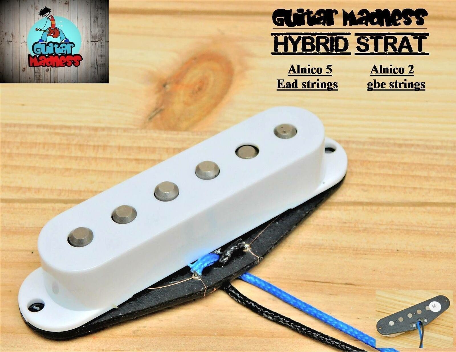 G.M. 25's Hybrid Alnico II , and Alnico 5 Magnet Pickups White Middle