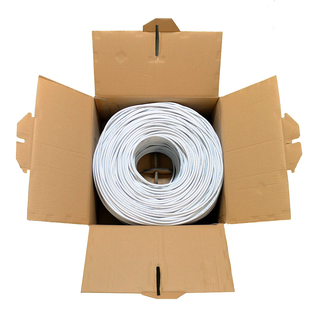 CAT6 CABLE 1000FT UTP SOLID NETWORK ETHERNET BULK CAT 6 WIRE LAN WHITE 550MHZ