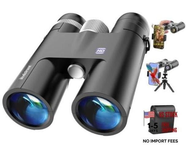 18x50 Professional Large View Binoculars for Adults with Upgraded Phone Black