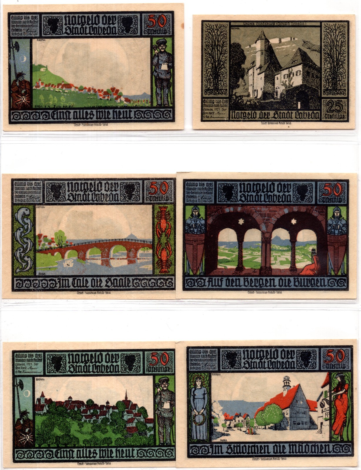 1921 Germany Lobeda Notgeld 15 Note Set (2281)