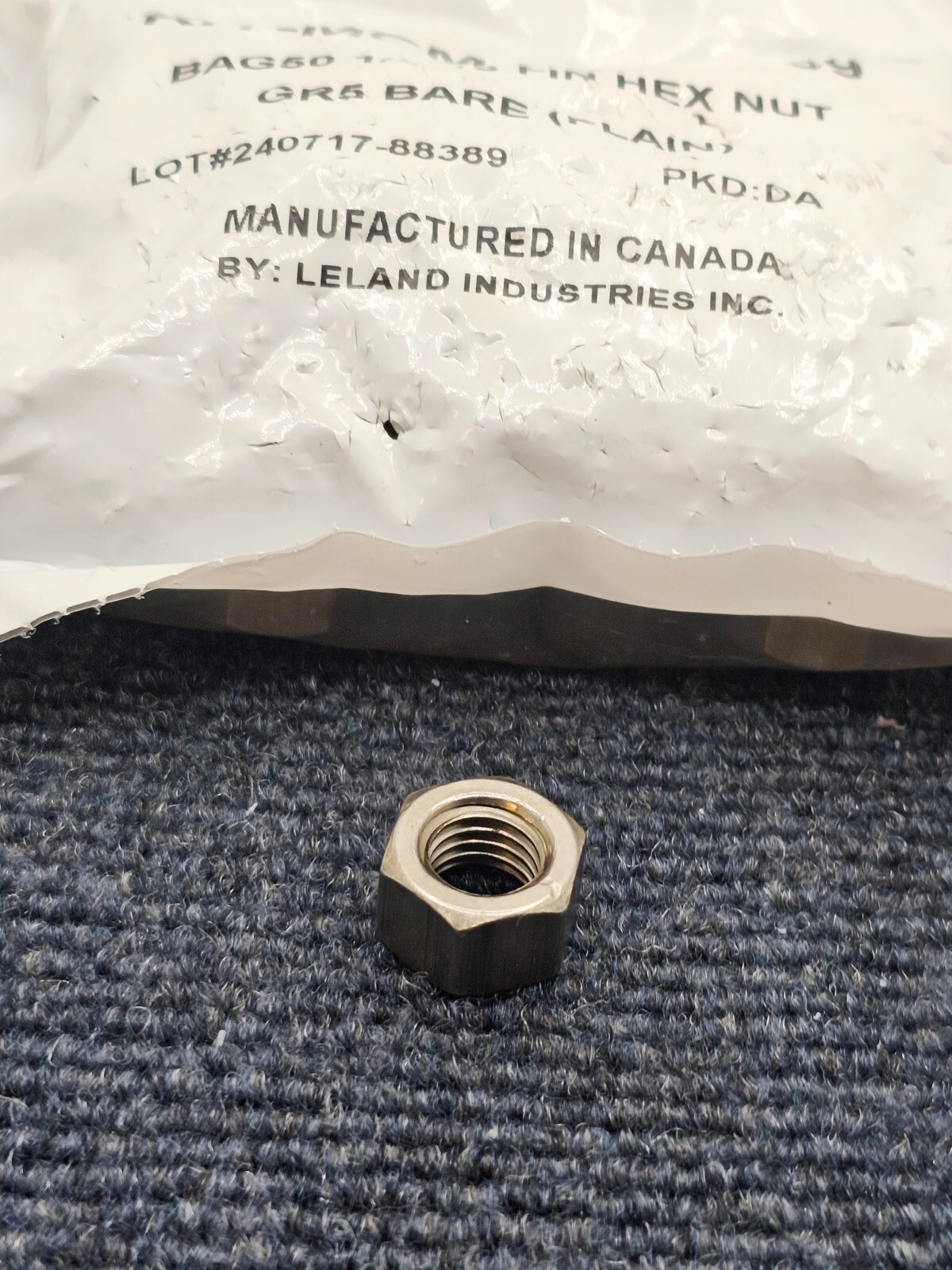 (QTY 100) McMaster-39, 1/2"-13 Fin Hex Nut Gr5 Bare (Plain)