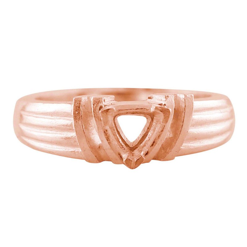 925 Sterling Silver 5mm Trillion Semi Mount Solitaire Ring For Wedding Ring