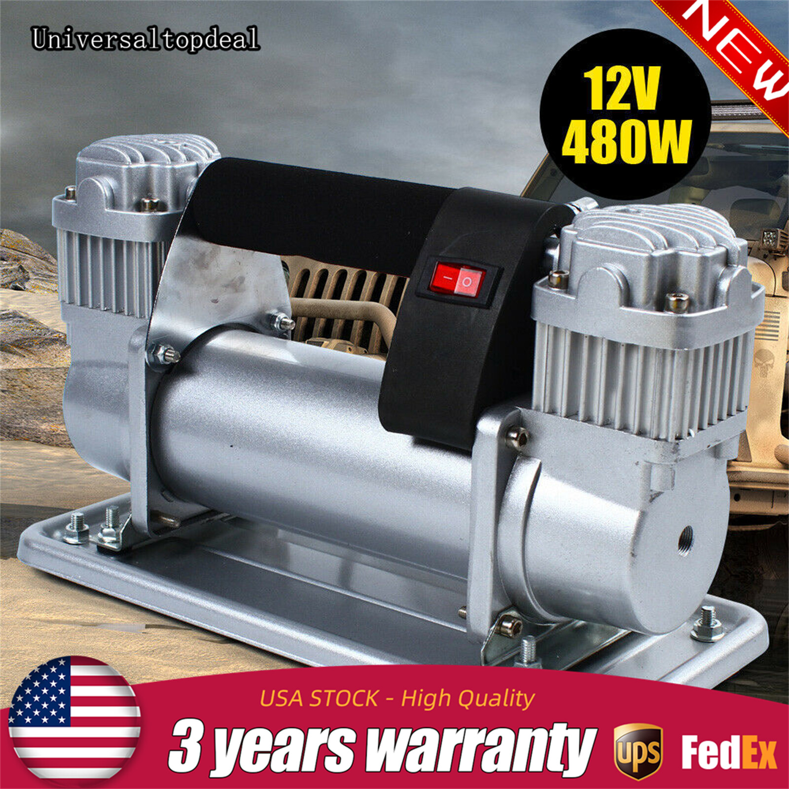 12V Portable Heavy Duty Car Tyre Air Pump Air Compressor Tire Inflator 150 PSI