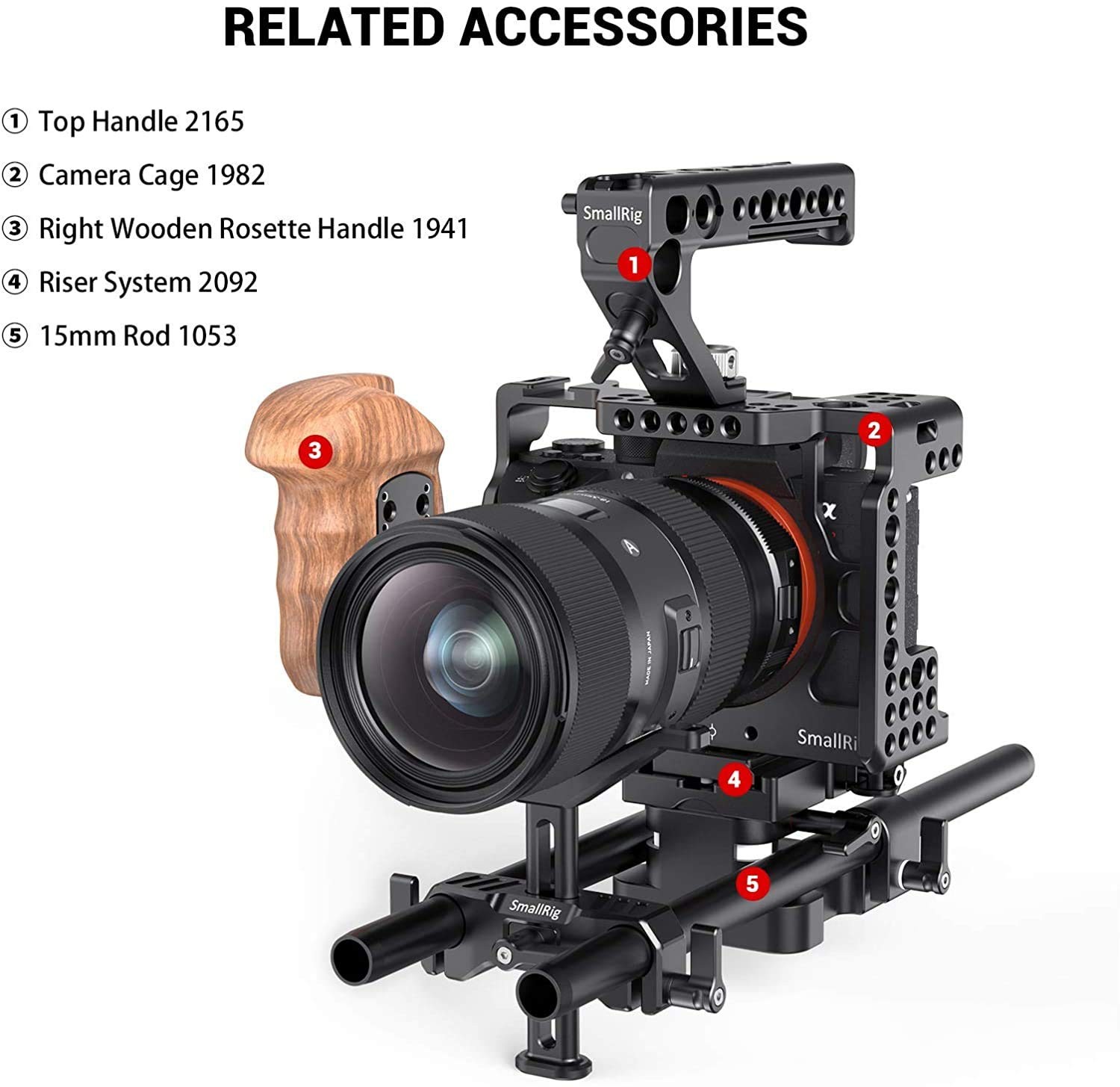 15mm Long Lens Support Bracket for DSLR Camera Shoulder Rig Adjustable BSL2681