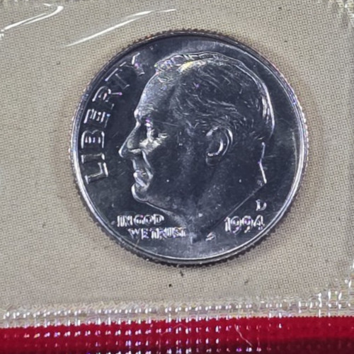1994 D Roosevelt Dime 10C Denver Mint Cello Free Shipping Uncirculated