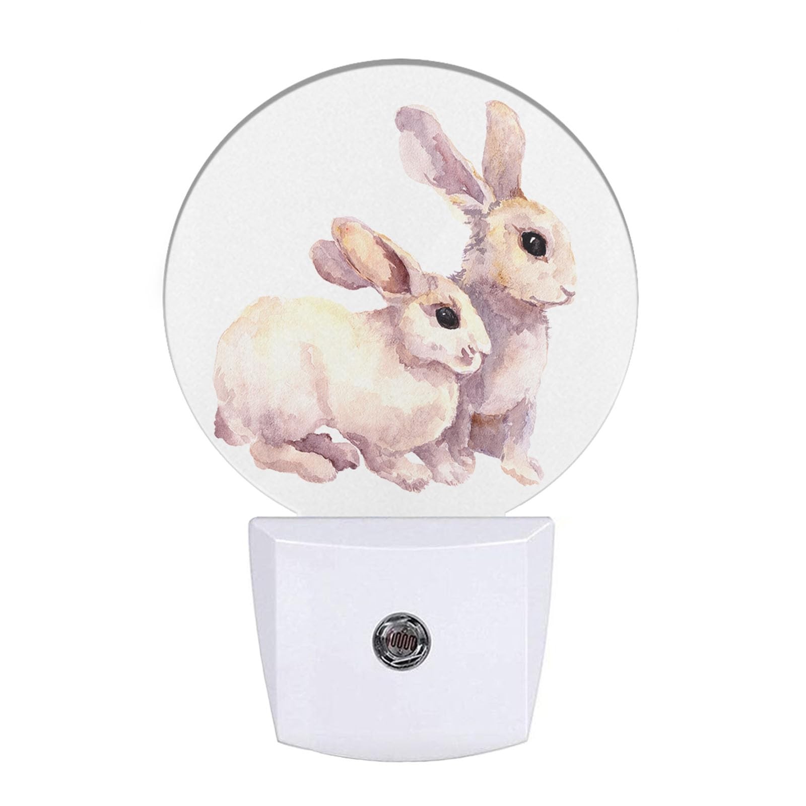 White Rabbit Night Lights Plug into Wall Easter Bunny Ears Night Light Auto R...