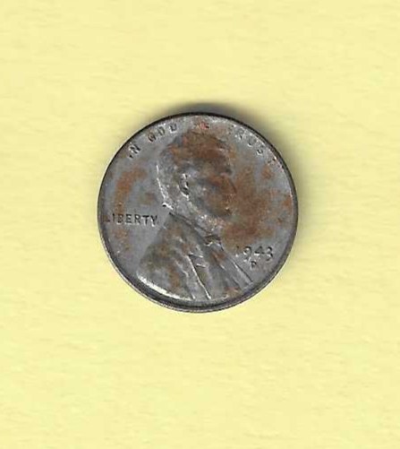 1943d  Zinc-Steel Penny VG