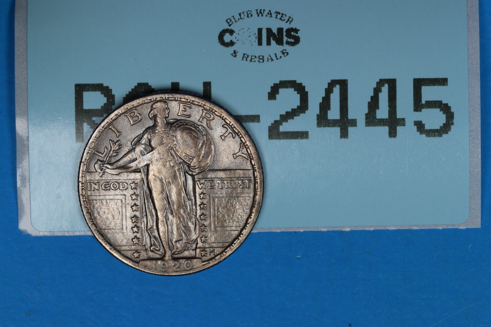 1920 25C STANDING LIBERTY SILVER QUARTER EARLY US TYPE COIN RAW-2445