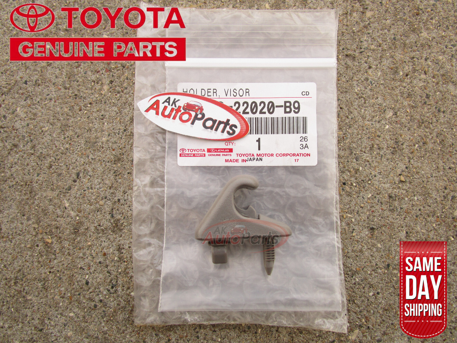 01 - 04 TOYOTA TACOMA SUN VISOR HOLDER CLIP QTY 1 OEM BRAND NEW MEDIUM CHARCOAL