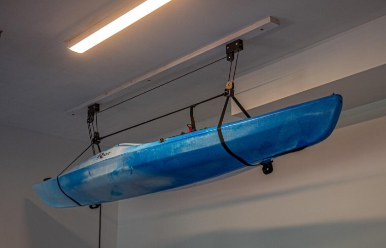 Kayak And Canoe Ceiling Pulley System Garage Mount Storage Hoist Heavy Duty