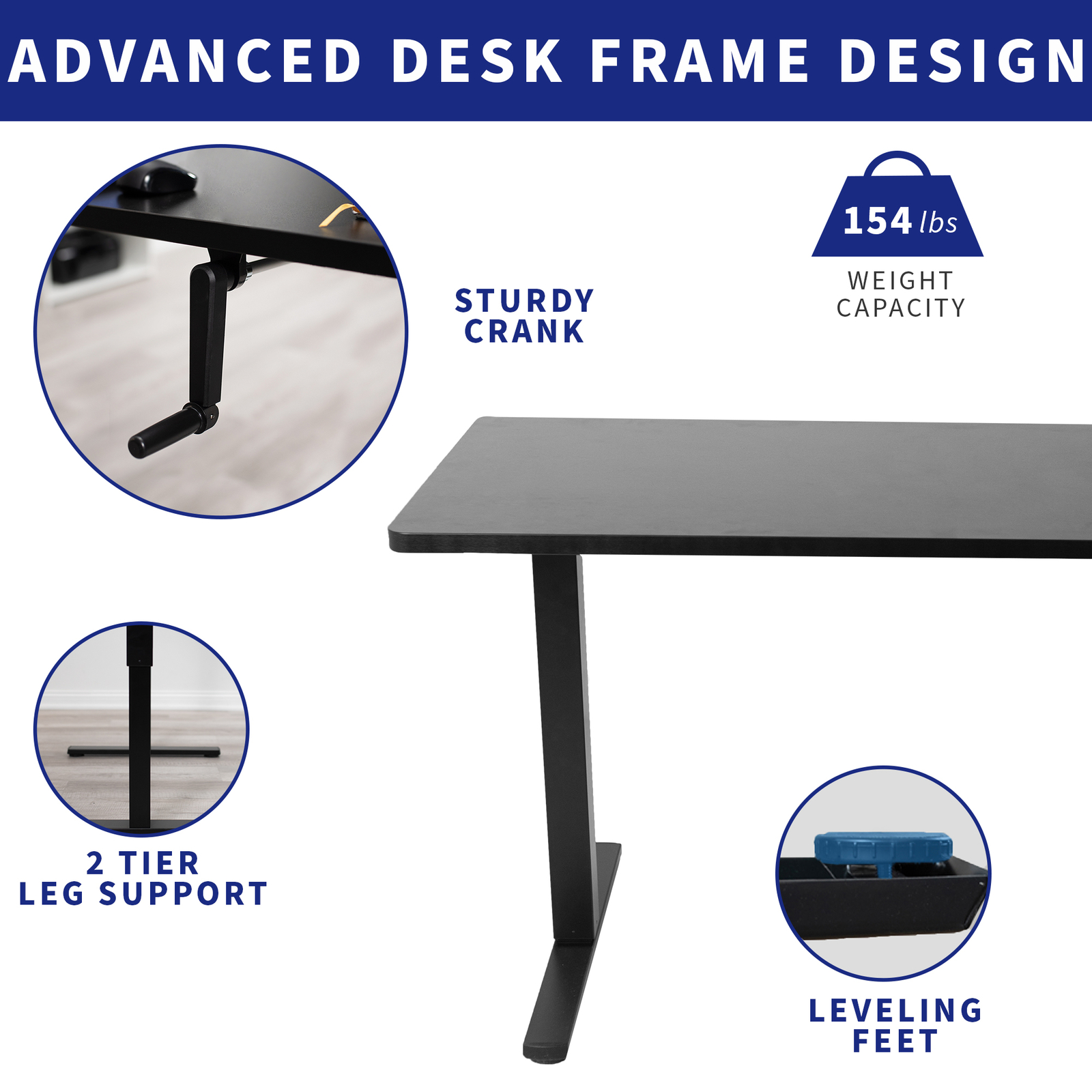 VIVO Manual 71” x 30” Stand Up Desk, Dark Walnut Table Top, Black Frame
