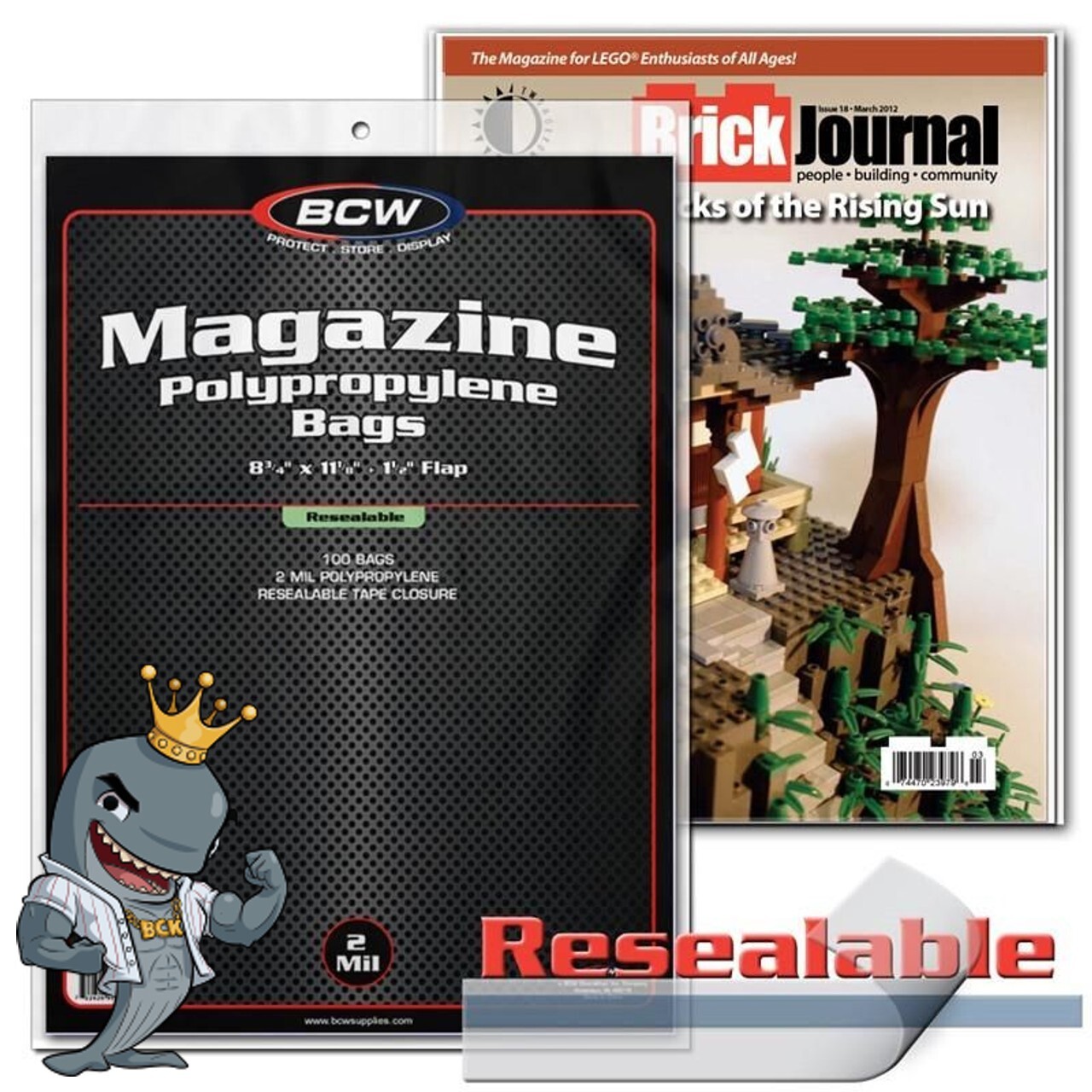 BCW Resealable Magazine Bags Acid Free Archival Quality 100ct Pack FREE SHIP