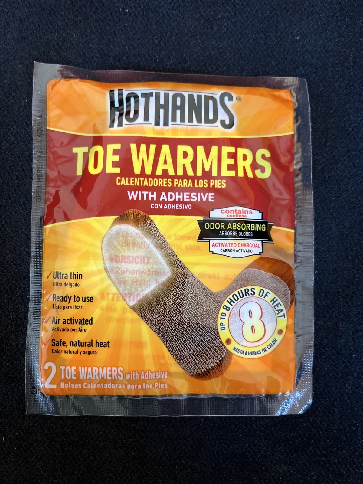 HotHands Air-Activated Toe Warmers up to 8 Hours of Heat with Adhesive