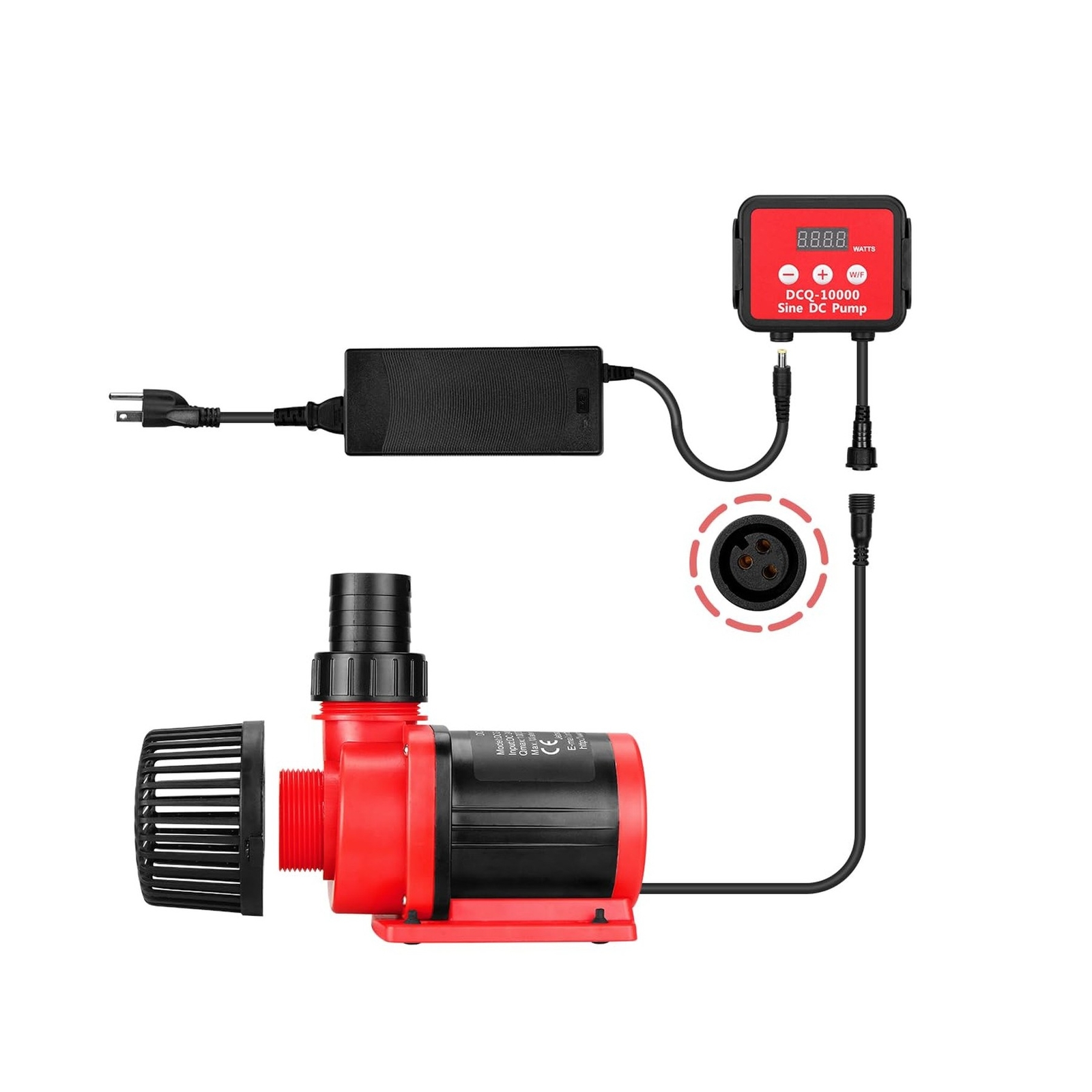 2640GPH 80W Aquarium DC Retrun Pump With LCD display Controller,DC24V 18FT Li...