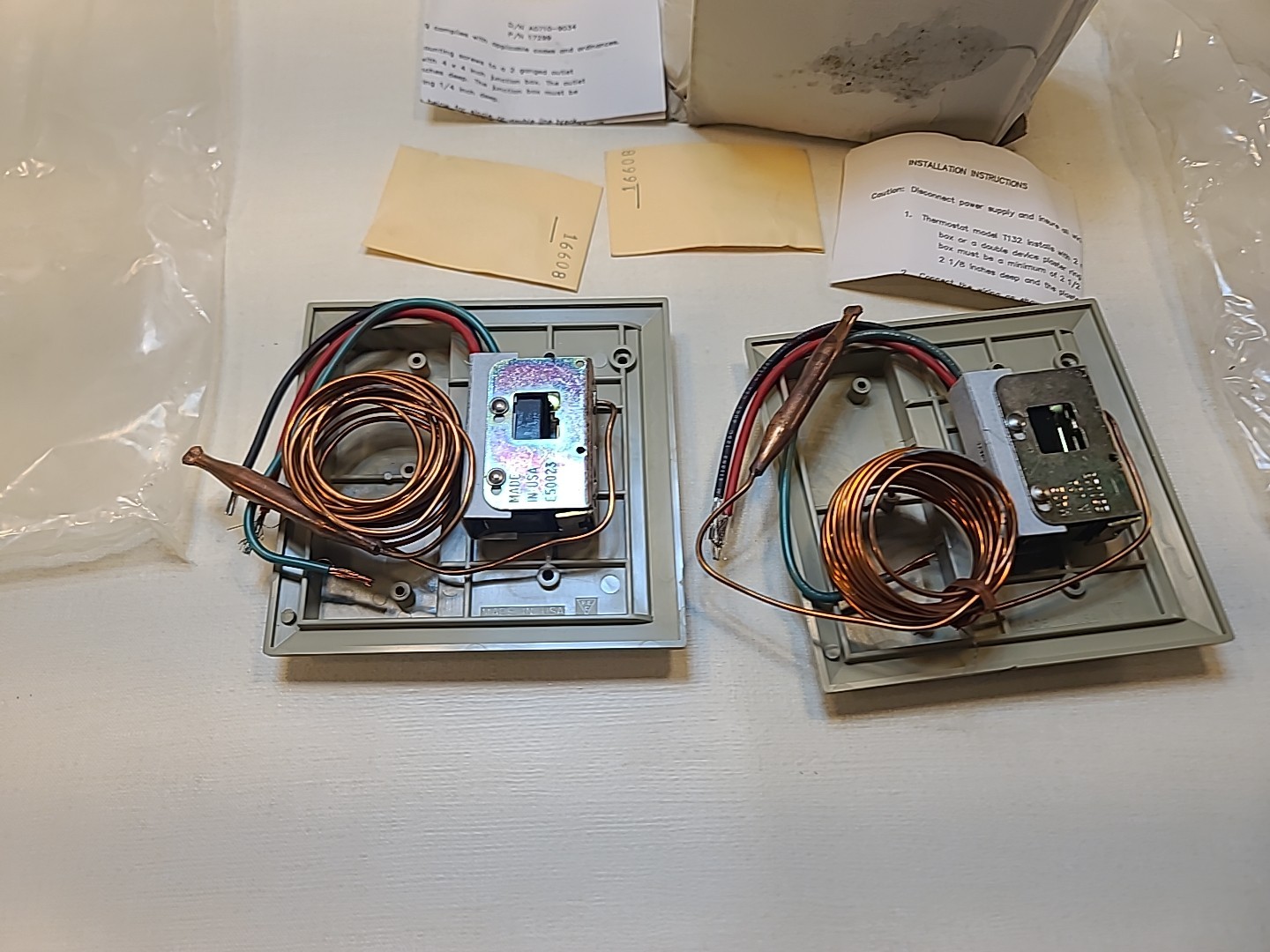Sunne Controls Fan Coil Thermostat TA132‑007 – Line Voltage NOS Lot of 2