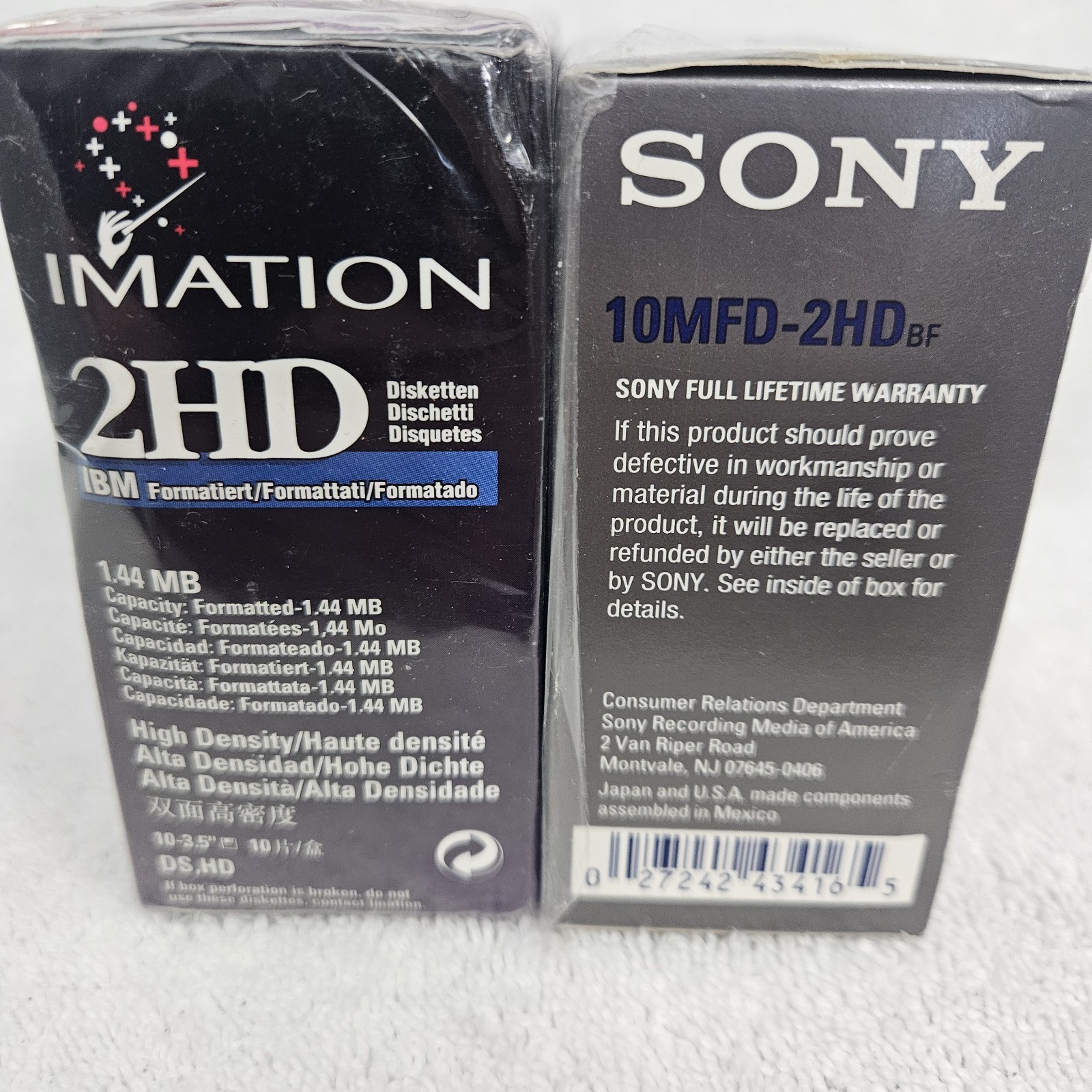 Sony Imation 3.5" High Density IBM 2HD PS/1/2 Formatted SEALED 10 Pack Diskettte
