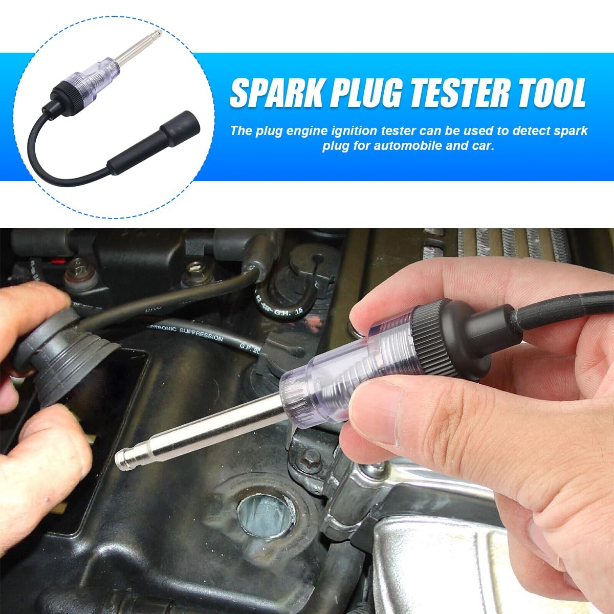 2 Pcs Inline Spark Plug Tester Small Armature Diagnostic Detector Tool