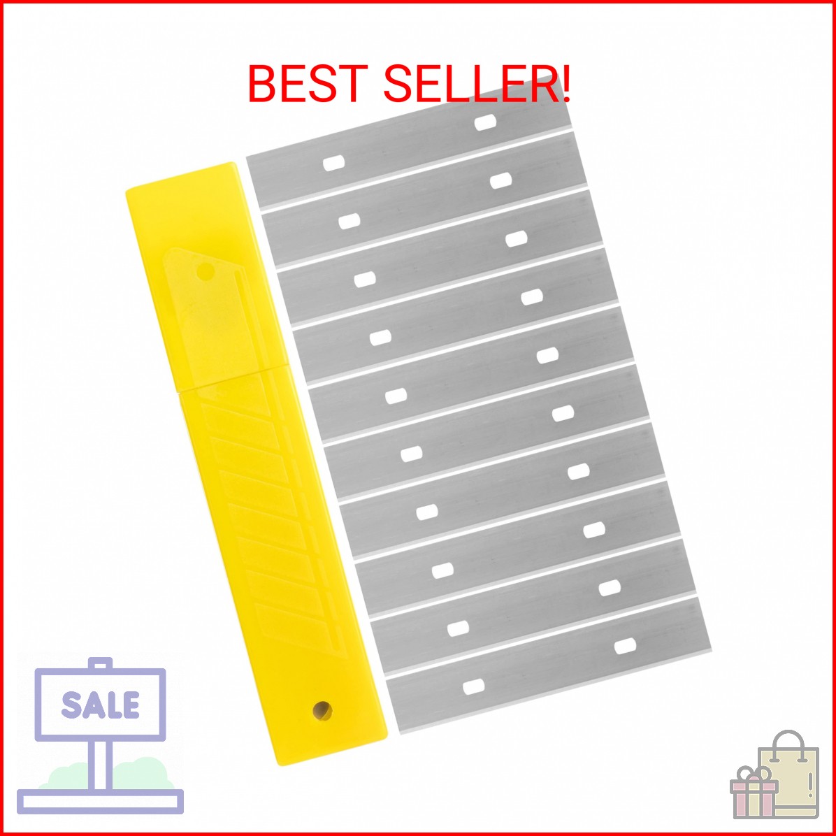 Bates- Replacement Scraper Blades, 4 Inch, 30 Pcs, Scraper Blades, Floor Scrappe