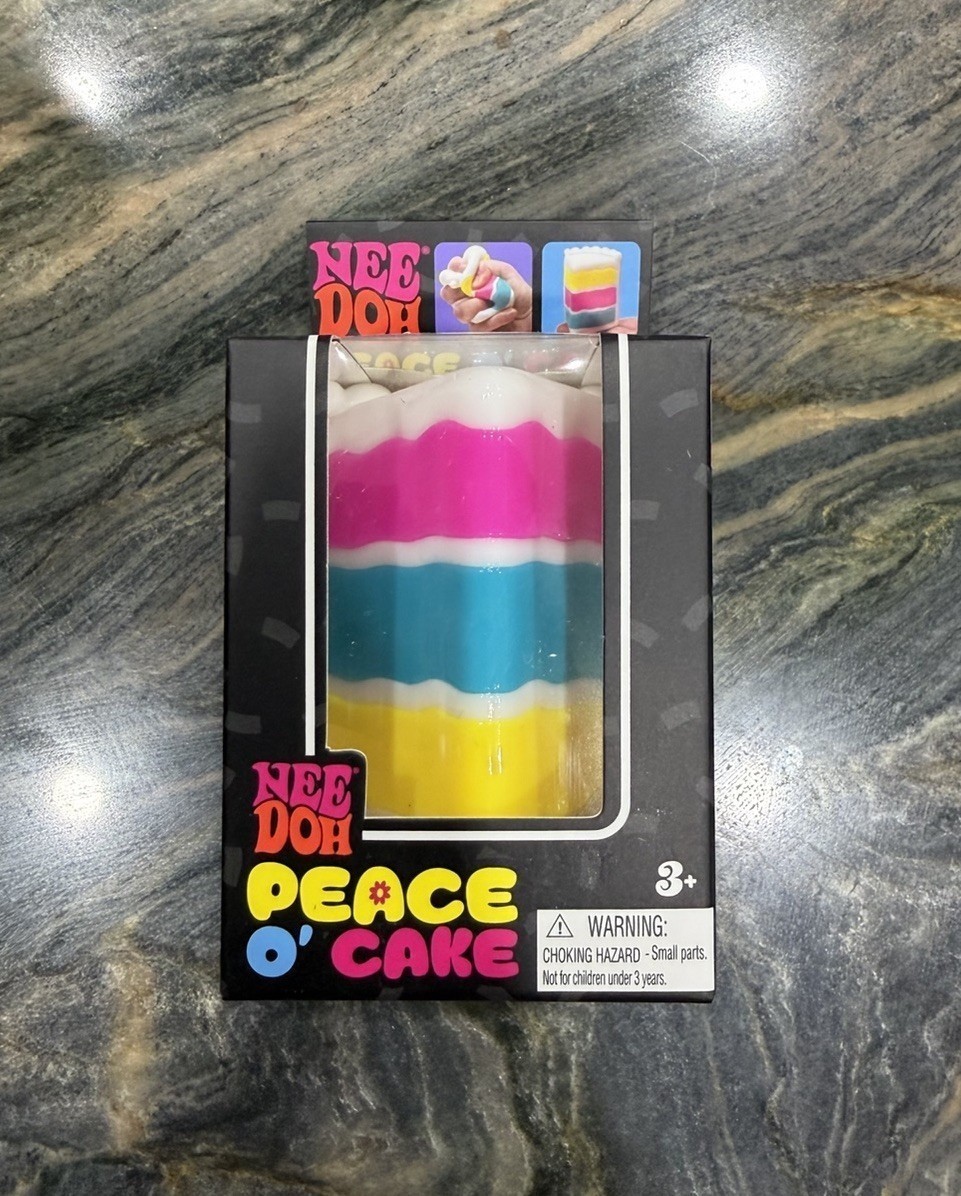 NeeDoh Peace Cake Squeeze Toy, Stress Relief Sensory Squeeze Ball For Kids Adult
