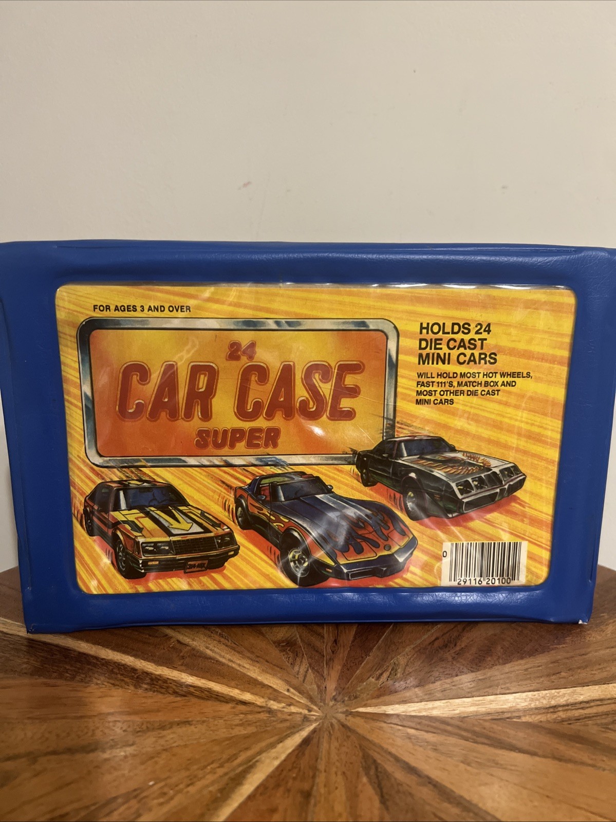 Car Case Super Holds 24 Die Cast Mini Cars Carry Case, Blue, With Handle