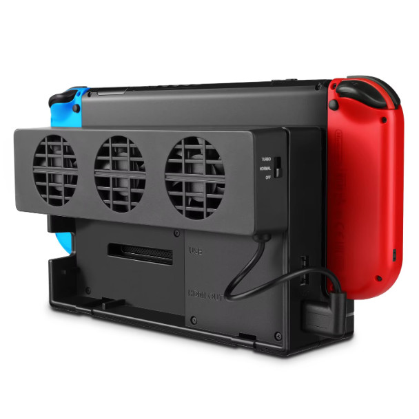Nintendo Switch DOBE Cooling Fans Dock Mount Console Cooler 3 Fans, Black