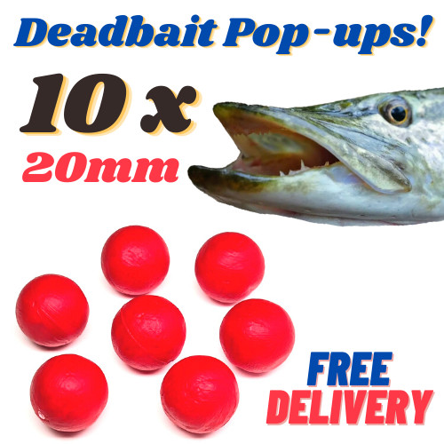 10 x 20mm Popper Beads for Pike Fishing - Pop Up Deadbait - Dead Bait Pop ups!