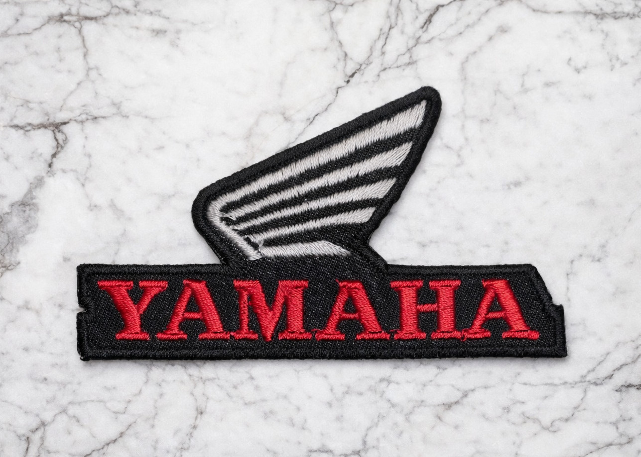 YAMAHA WINGS MOTORCYCLES EMBROIDERED IRON ON PATCH 4"X2" FREE SHIP & TRACKING