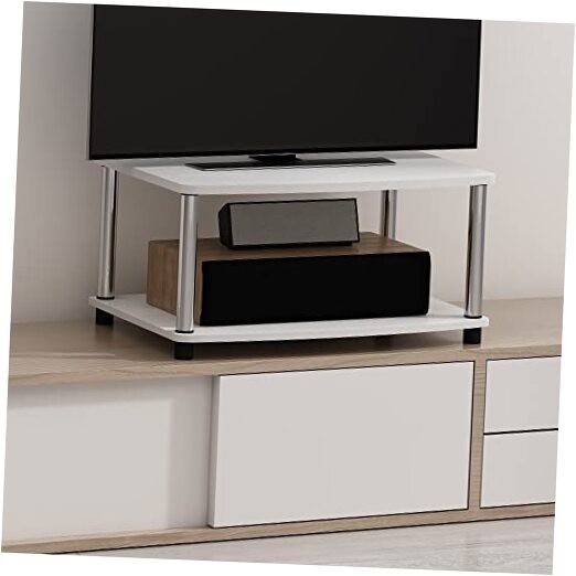 Turn-N-Tube Printer Stand 2-Tier, 23.8 Inch Wide White Oak/Stainless Steel