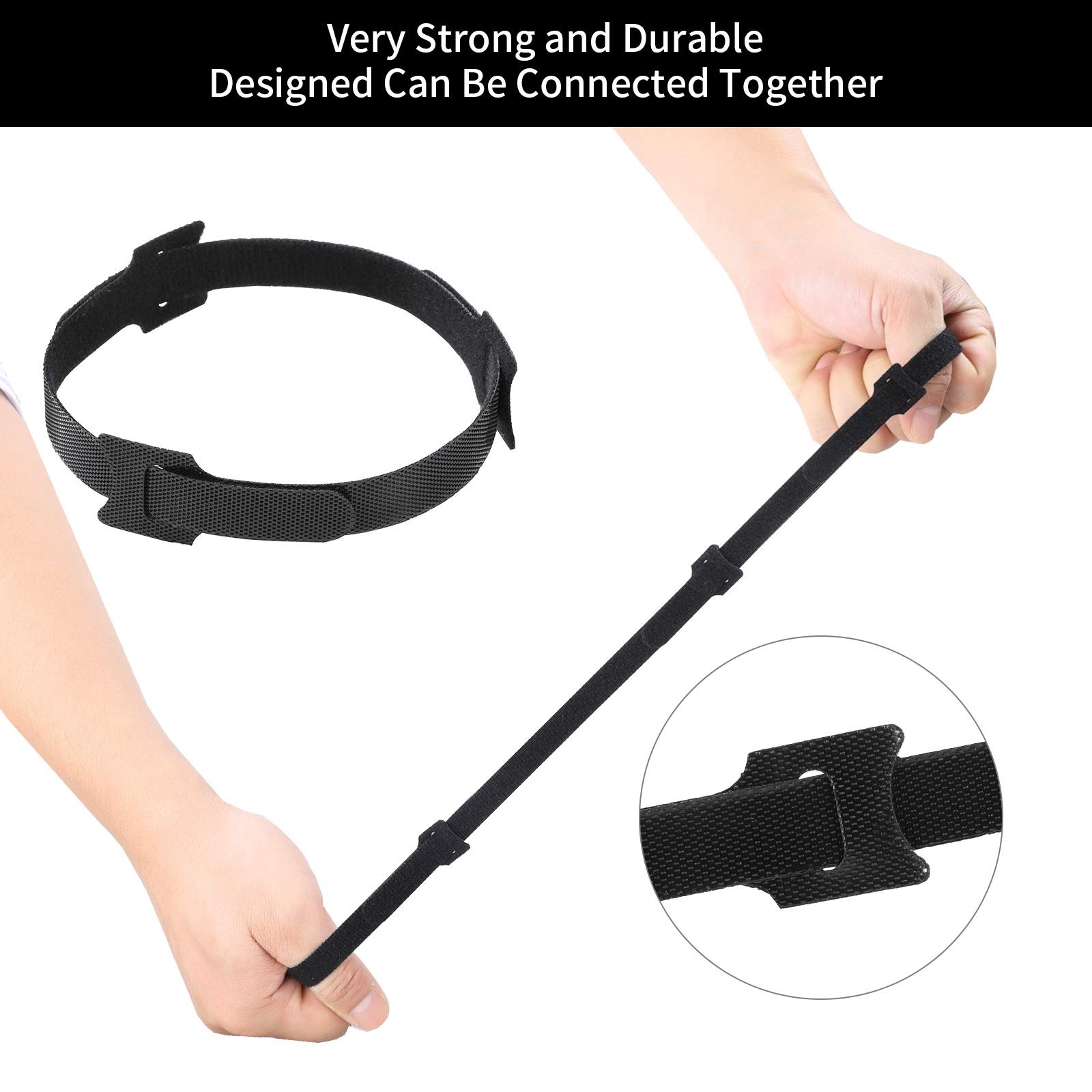 100 Pack 6in Reusable Cable Ties Black - Cord Organizer Wrap Fasteners