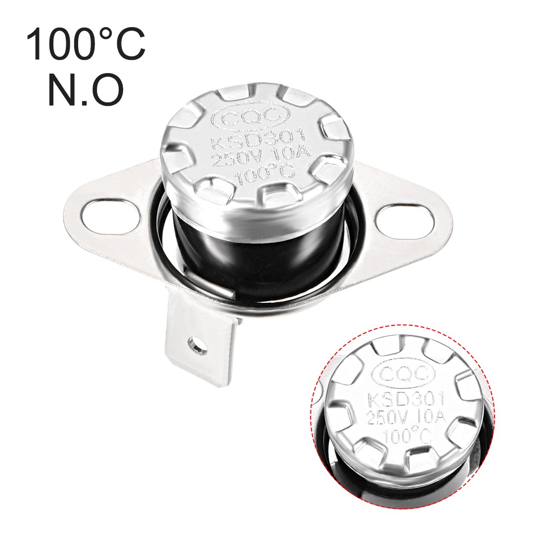 Temperature Control Switch , Thermostat 100°C 10A , Normally Open NO 5pcs