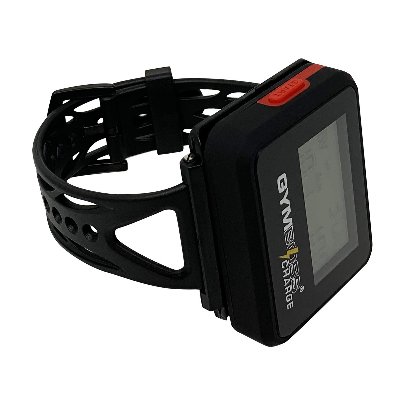 Gymboss Charge Interval Timer and Stopwatch & Watchstrap - Bundle Black / Red
