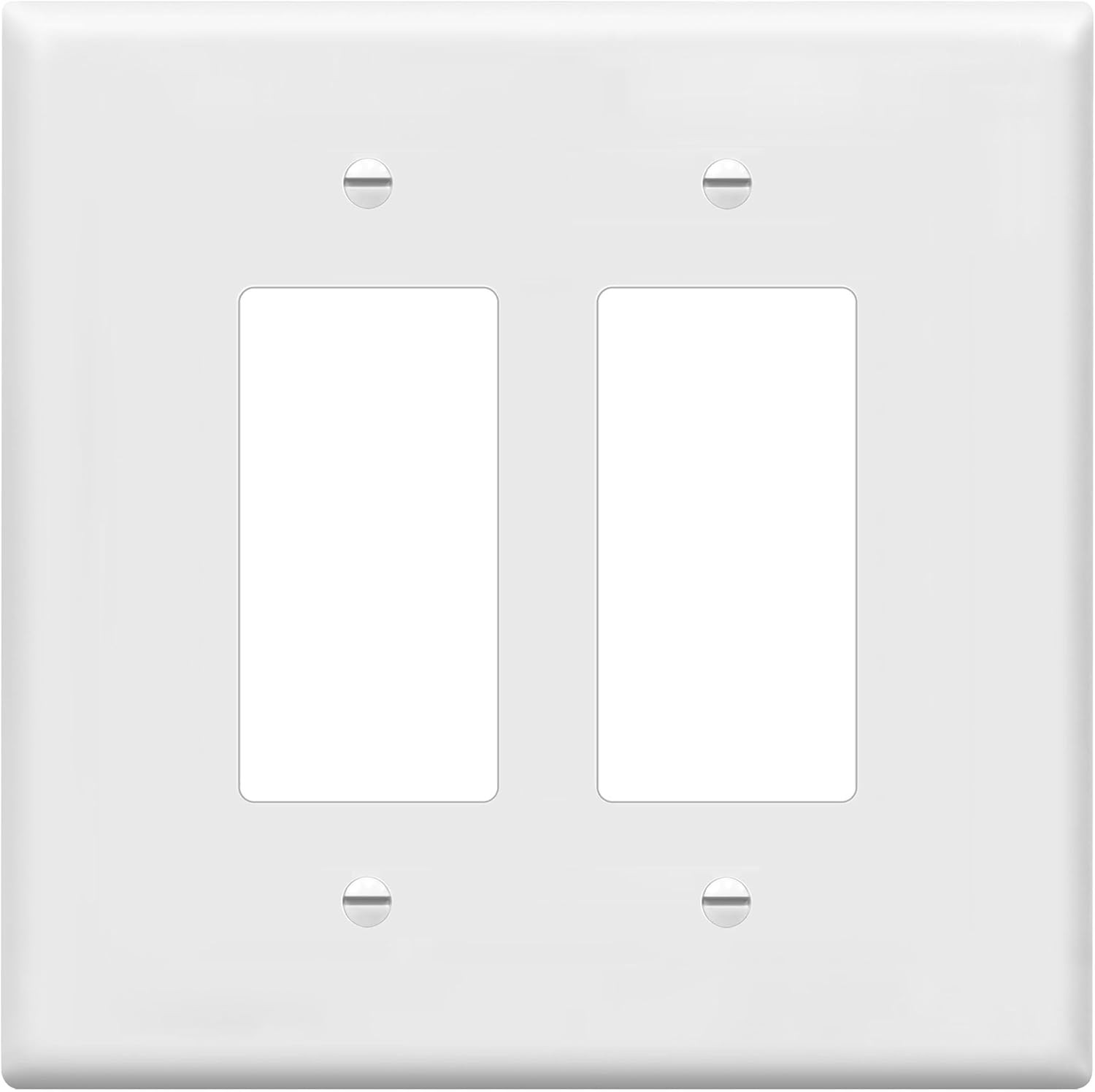 2-Gang White Oversize Decorator Switch Outlet Wall Plate Cover | 1 Pack, Size 5.