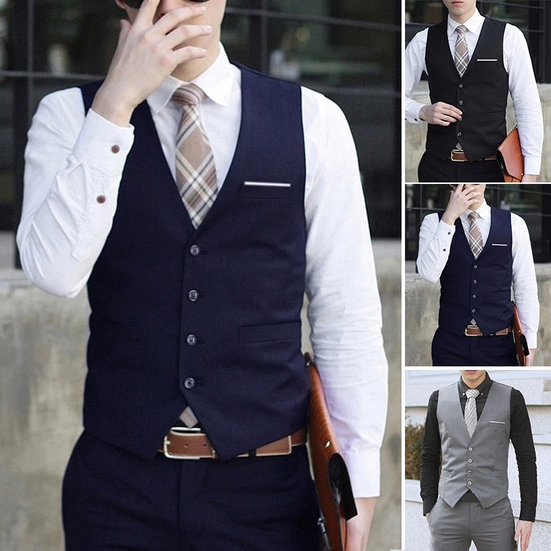Waistcoat Coat Dress Jacket Suit Tuxedo Casual Vest Business Stylish Wedding