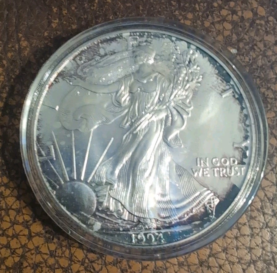 1994 1 oz American Silver Eagle Coin Toned