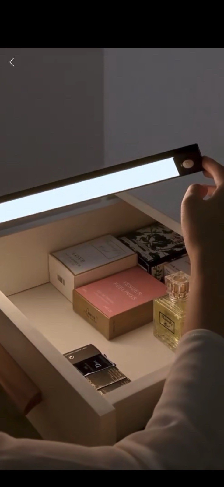 USB Motion Sensor LED Light Under Cabinet Closet Kitchen Magnetic Lamp
