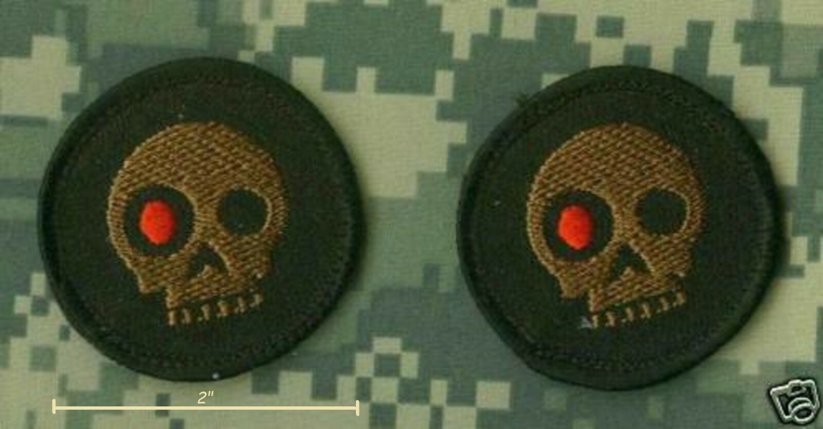 Syria-Iraq CCT SOF DEATH on CALL WREAK HAVOC burdock 2" 2-TAB: TERMINATOR SKULL