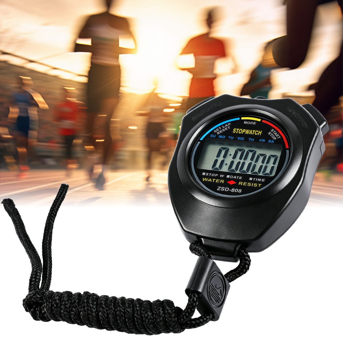 Stopwatch Digital LCD Sports Counter Timer Watch Handheld Countdown Stop Timer
