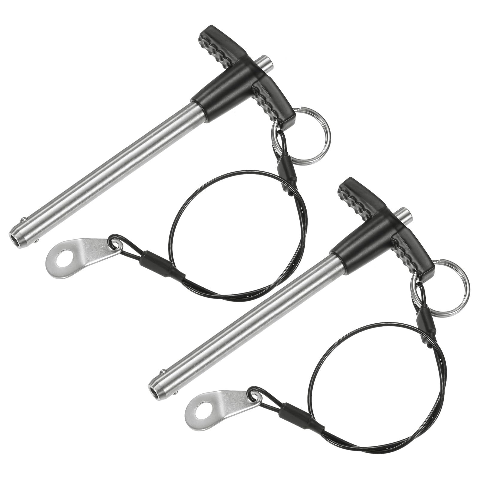 2 PK T Handle Lock Pins 5/16 Dia 23/4 Inch Push Button Quick Release Cable