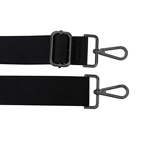 Allzedream Thick Purse Strap Wide Adjustable Black-gun Black Hardware