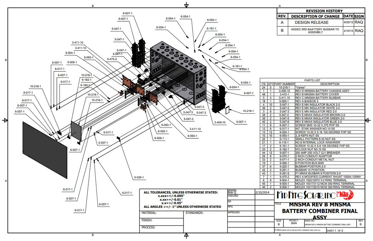 MidNite Solar MNBCB 2000/200 Battery Combiner Box 2000A