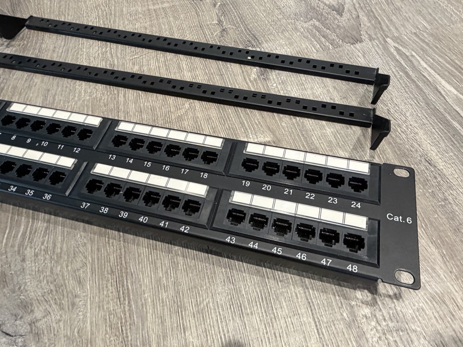 48 Port Cat6 Patch Panel, 10Gb Ethernet, 2U 19-Inch Rack or Wall Mount