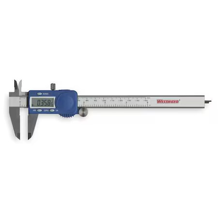 Westward 1Aau4 Digital Caliper, 0-6 In, 1.5 In Deep Jaw