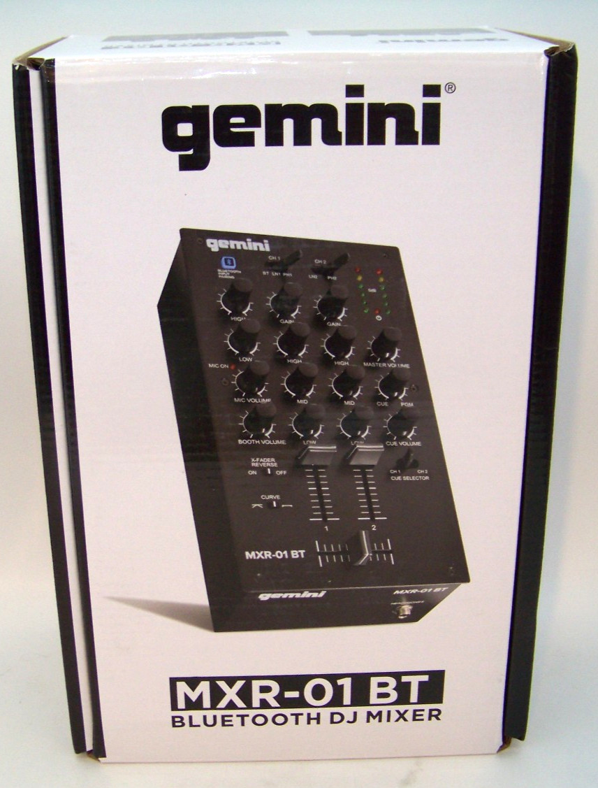 Gemini Audio Equipment MXR-01BT 2-Channel Professional Mixer Bluetooth Input DJ